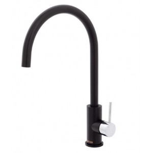 Kaya Sink Mixer, Matte Black With Chrome Handle